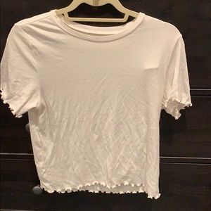 American Eagle White Tee Large